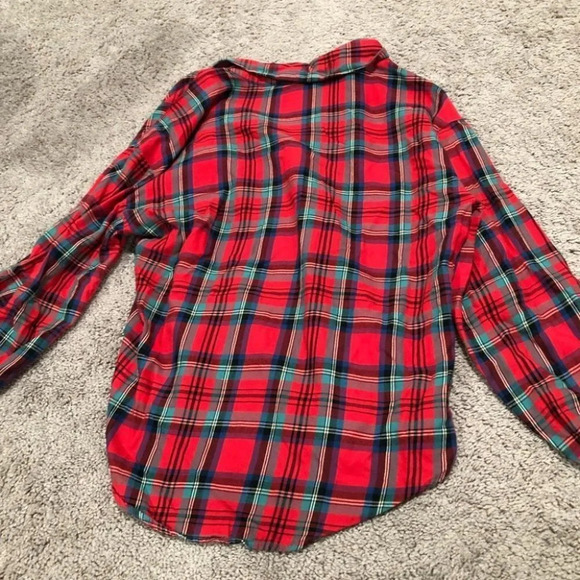 Victoria’s Secret Red Women’s flannel top pj shirt Size Small - Picture 6 of 8